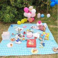 野餐郊游露营性桌布时尚台布塑料印花加厚户外烧烤防水