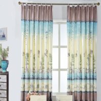客厅窗帘发财树窗帘客厅卧室书房飘窗短帘半遮光全遮光窗帘 短帘
