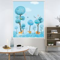 卷帘窗帘全遮光定制升降拉帘绘画防水阳台卧室客厅卫生厨房窗帘