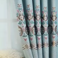 简约北欧式现代档定制精密色织提花窗帘布纱遮光成品卧室客厅