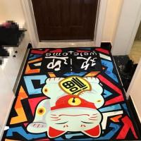 伊金缘 招财猫地毯客厅玄关门厅进门入户门垫浴室门口垫定制