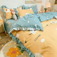 韩版公主风床裙四件套少女心花边床单被套加厚磨毛三件套床上用品