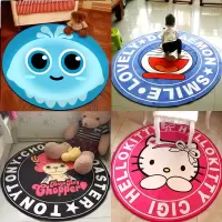 2019卡通3d圆形地毯地毯儿童爬爬垫吊篮摇椅垫电脑转椅