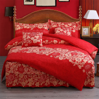 聚酯纤维加厚磨毛床裙六件套散装1.5m/1.8m/2.0m双人婚庆床罩