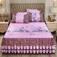 夏季凉感床裙凉席冰丝席三件套可机洗1.8m床1.5米双人空调软席子