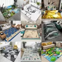 北欧地毯3d新中式可爱现代客厅茶几卧室床头书房衣帽间玄关垫