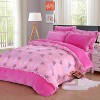 保暖水晶绒被套单件韩版纯棉加绒绒法兰绒被罩200x230双人7*7