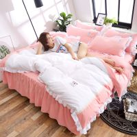 ins公主风花边床裙床罩四件套1.8m/2.0米床单被套床上用品三4件套