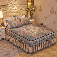 可机洗冰丝凉席三件套夏季可拆卸床裙款席子可折叠可水洗空调软席