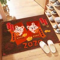 大门口进门红色新年门垫脚垫防滑垫地毯出入平安家用