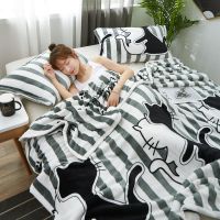 包边加厚毛毯绒午睡毯子双人法兰绒床单冬季盖毯毯子睡毯