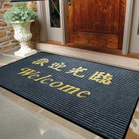 欢迎光临进门地毯迎宾门垫防滑吸水商铺酒店大门口红色双条纹