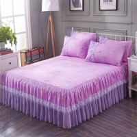 春夏新品韩版公主蕾丝边单件床裙单人双人亲肤磨毛床笠防尘保护套