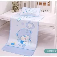 婴儿床凉席+冰丝枕幼儿园童床席子透气夏季午睡宝宝床冰丝凉席