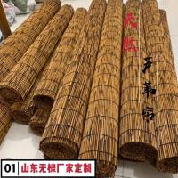 定做复古碳化帘子遮阳竹卷帘店铺墙面门帘茶室隔断窗帘草席帘