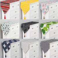 北欧桌旗现代简约茶几桌旗布长条餐桌茶台布艺鞋柜布盖巾床旗尾巾