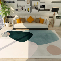 水墨轻奢抽象几何地厅北欧简约茶几垫家用卧室地毯网红间Z7