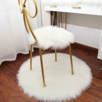 北欧圆形地毯卧室床边毯梳妆凳毯白色毛毛毯长毛绒电脑椅吊篮