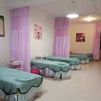 定制医院美容院窗帘隔断帘医用帘子养生馆隔帘诊所拉帘围帘轨道式F0