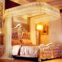 加密新款导轨蚊帐加厚u型轨道支架1.5米1.8m床家用公主风伸缩纹账