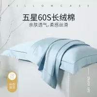 60支全棉枕套一对装夏季凉爽冰丝枕头套纯色成人家用乳胶枕芯套