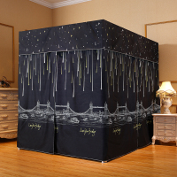 家用遮光床帘蚊帐一体式1.8m床卧室双人1.5米加厚不透明床幔防尘