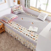 榻榻米床盖单件四季防滑东北大炕单炕套罩垫可水洗炕盖炕床单|动物一家 160x200cm+35cm花边