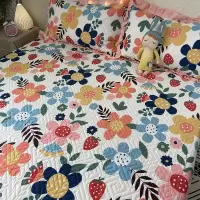 韩式全棉榻榻米床盖单件夹棉加厚床单三件套3纯棉防滑被单炕枕套2