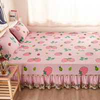 榻榻米床盖单件四季防滑东北大炕单炕套罩垫可水洗炕盖炕床单|守护甜心 160x200cm+35cm花边
