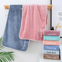 2条装毛巾吸水不掉毛干发巾速干大号擦头发比纯棉洗脸洗澡家用男