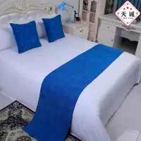 床旗床尾巾奢华宾馆酒店床上用品家用民宿欧式简约轻奢床盖垫|驼色圆圈相叠 同款抱枕套(一个)