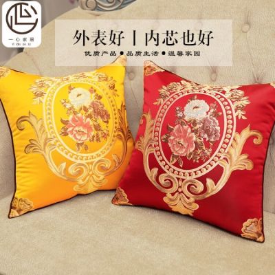 现代新欧式提花沙发抱枕床头靠垫客厅办公室卧室软包靠背垫车靠枕