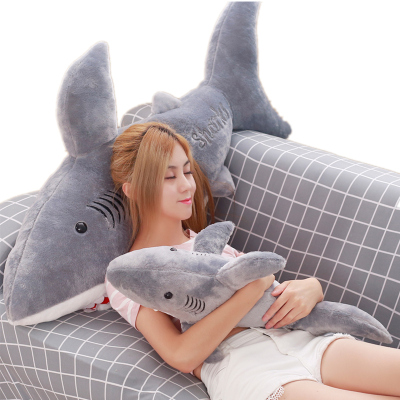卡通大鲨鱼毛绒玩具大白鲨布娃娃大号抱枕靠垫送女生儿童生日礼物