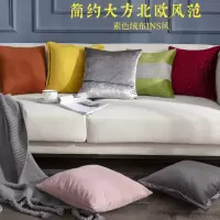 素色绒布抱枕睡觉靠枕超柔夏季ins汽车办公室卧室沙发床头靠垫芯