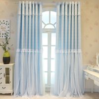北欧加厚棉麻双层窗帘成品公主风少女心遮光卧室客厅飘窗落地