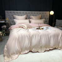 春夏全棉真丝床上四件套公主风纯棉床单夏天丝绸冰丝被套欧式丝滑