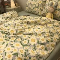 北欧田园风小碎花网红被套床上用品四件套被单床单学生宿舍三件套