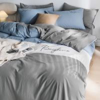 北欧风简约水洗棉四件套全棉纯棉床单被套床笠三件套酒店床上用品