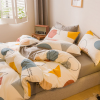 ins床上四件套全棉纯棉北欧简约风床单被套宿舍三件套1.8米床笠款