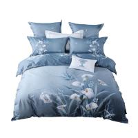 家纺贡缎四件套全棉花卉活性床单双人轻诗曼羽 床上用品