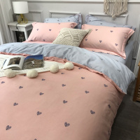 四件套全棉纯棉100亲肤加厚生态磨毛床单被套秋冬简约床上用品4件