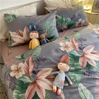 四件套全棉纯棉床上用品简约美式ins小清新床单人被套宿舍三件套4