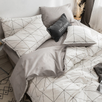 ins北欧风全棉床上四件套纯棉100被套床单双人学生宿舍3三男床笠4