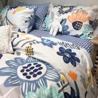 床上用品四件套全棉纯棉ins小清新少女心床单被套被罩宿舍三件套4