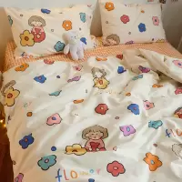 ins风全棉纯棉四件套床上用品网红寝室学生宿舍床单人被套三件套4