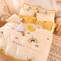 网红款公主风四件套全棉纯棉彩虹小清新被套床上用品少女心床单4