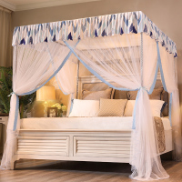 蚊帐家用公主风1.5m落地1.2三开门2米1.8m床防蚊罩夏季纹账带支架