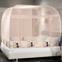 免安装蒙古包蚊帐方顶1.8m加密三开门1.2/1.5/2.0床双人家用拉链
