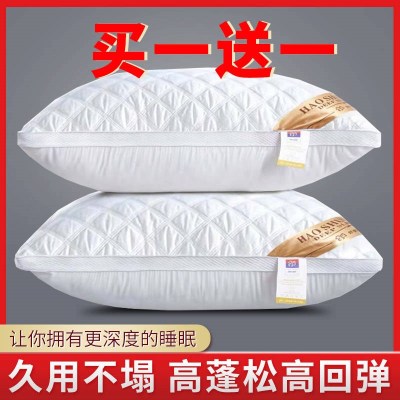 枕头枕芯一对装双人忱头单人学生护颈椎家用酒店羽丝绒软整头成人