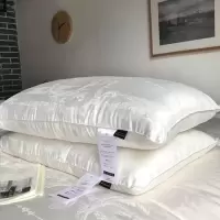 全棉60支提花大豆纤维枕芯一对装护颈防螨羽丝绒单人枕头家用